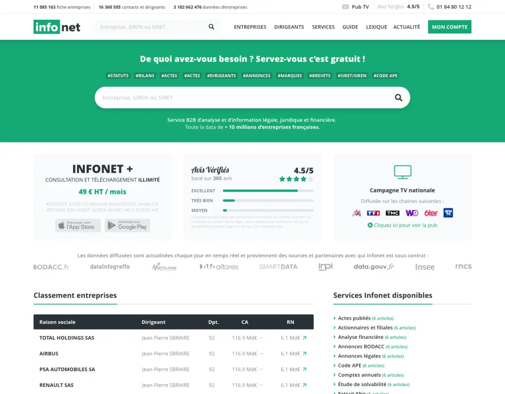Présentation de la plateforme Infonet